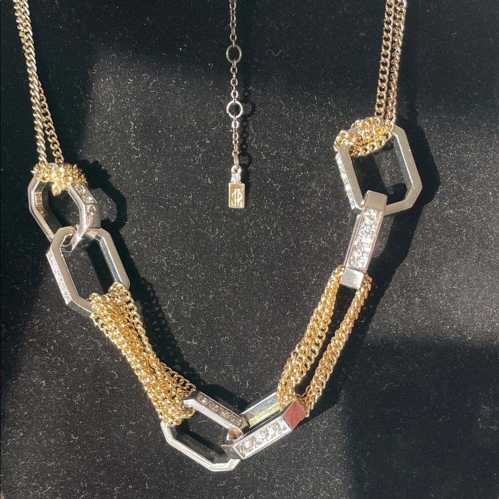 Jennifer Lopez Brand Gold and Silver Chain Link Bold Necklace